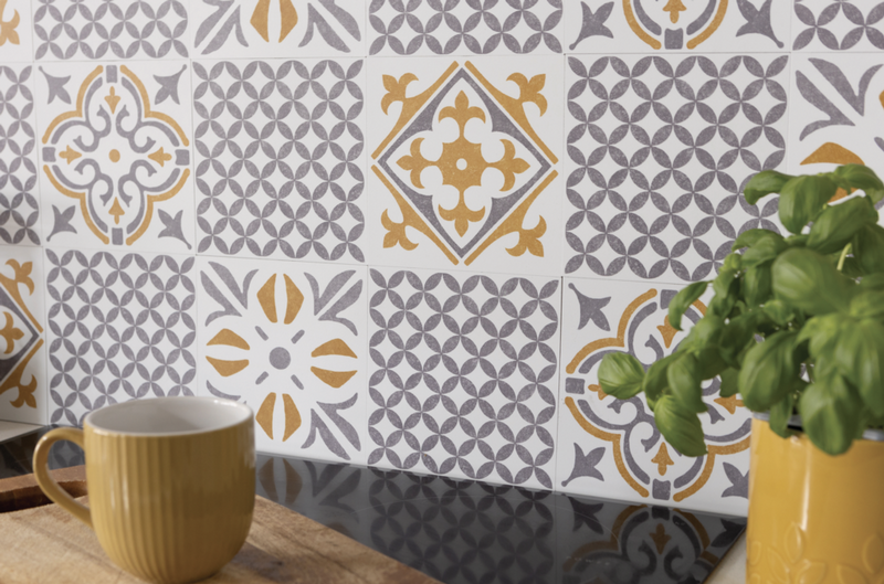 d-c-fix® Self Adhesive Wall Tile Nadia Gold 15cm x 15cm / Pack Of 6