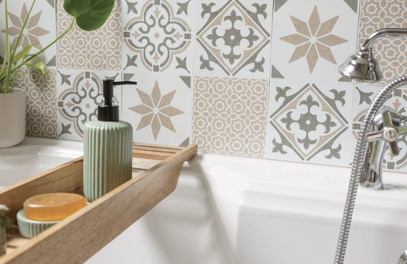 d-c-fix® Self Adhesive Wall Tile Nadia Olive 15cm x 15cm / Pack Of 6