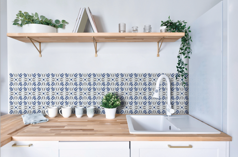 d-c-fix® Self Adhesive Wall Tile Cuba Blue 15cm x 15cm / Pack Of 6