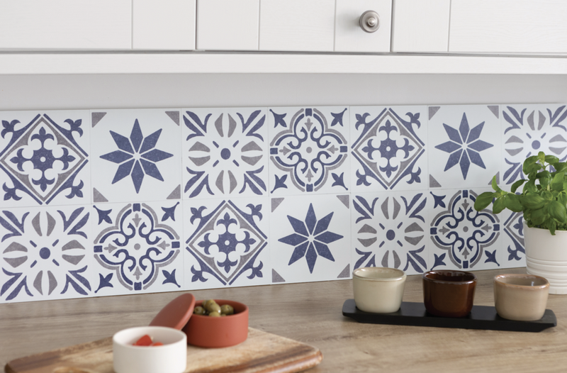 d-c-fix® Self Adhesive Wall Tile Cuba Blue 15cm x 15cm / Pack Of 6