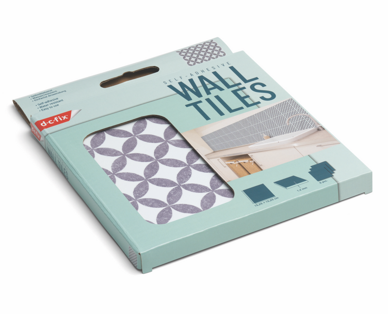 d-c-fix® Self Adhesive Wall Tile Amira Grey 15cm x 15cm / Pack Of 6