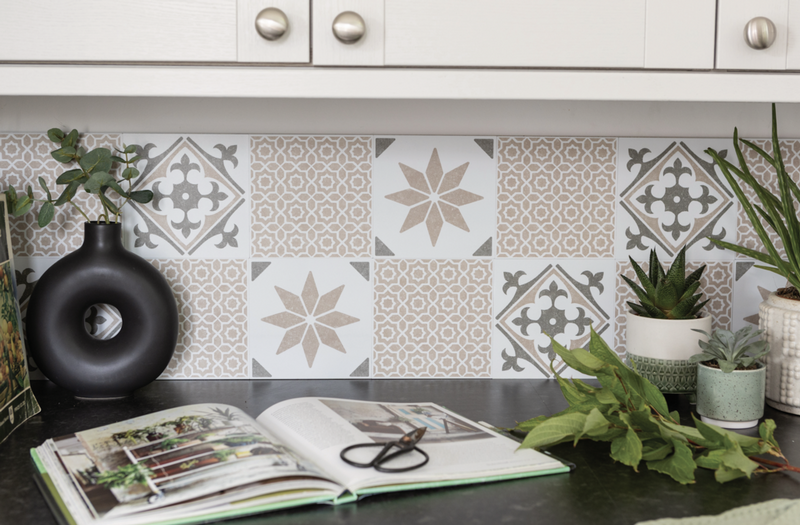 d-c-fix® Self Adhesive Wall Tile Alia Olive 15cm x 15cm / Pack Of 6