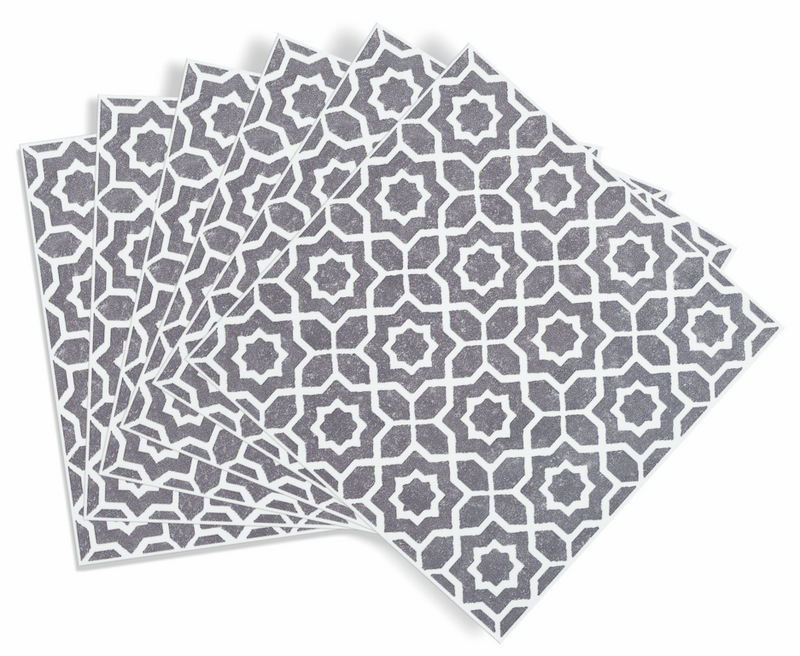 d-c-fix® Self Adhesive Wall Tile Lina Grey 15cm x 15cm / Pack Of 6