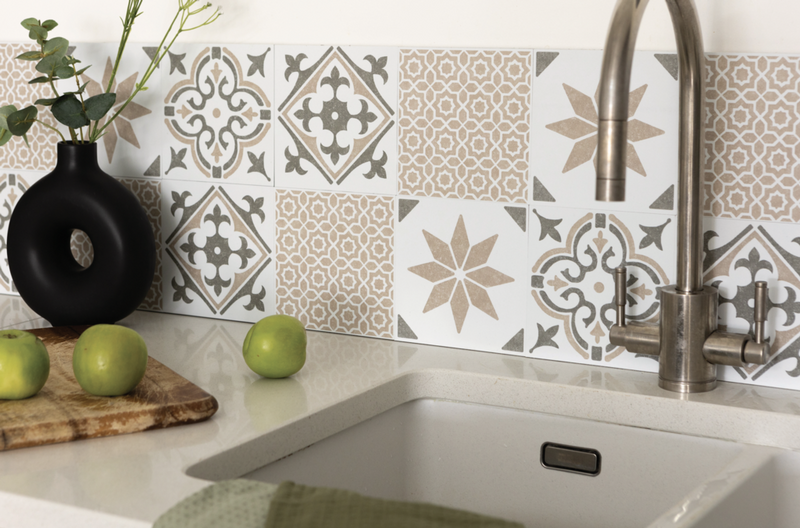 d-c-fix® Self Adhesive Wall Tile Jamila Olive 15cm x 15cm / Pack Of 6