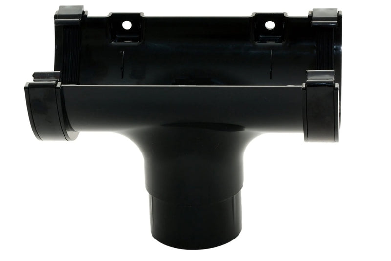 Pipelife Mini Flow Gutter Run Outlet Black 76mm