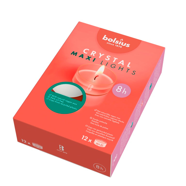 Bolsius Maxi Light White Box of 12