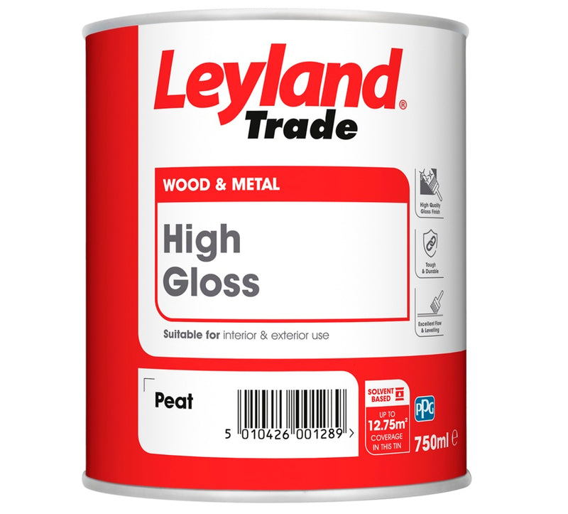 Leyland Trade High Gloss Peat 750ml
