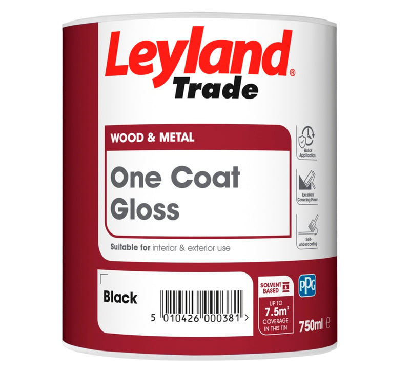 Leyland Trade One Coat Gloss 750ml Black
