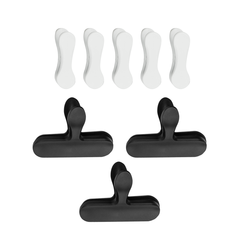 Fackelmann Bag Clips Black & White Set 8 black and white
