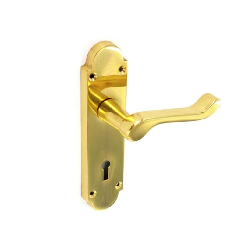 Securit Richmond Brass Lock Handles (Pair) 170mm