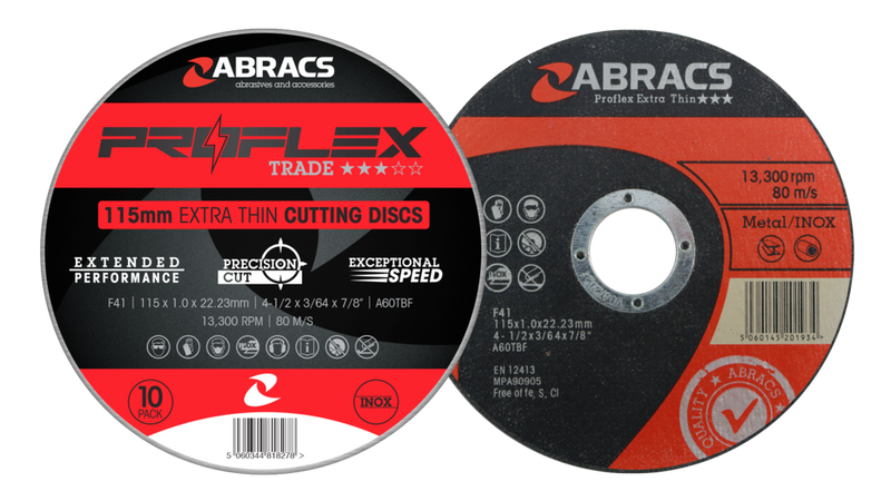 Abracs Proflex Extra Thin Cutting Discs Pack 10 115mm