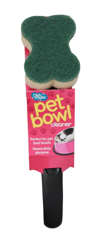 Dishmatic Pet Bowl Cleaner with Handle & Sponge Single