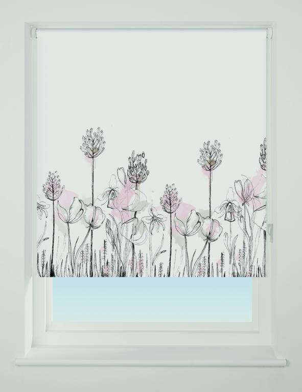 Universal Roller Blind Floral Border 60cm