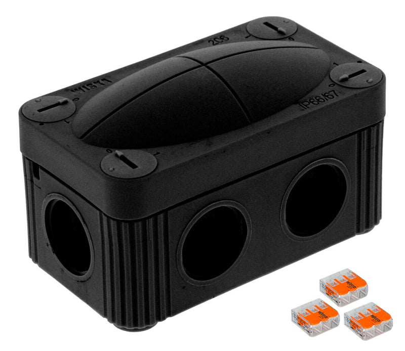 Wiska Combi 206/3XWAGO Junction Box IP66/67 Black