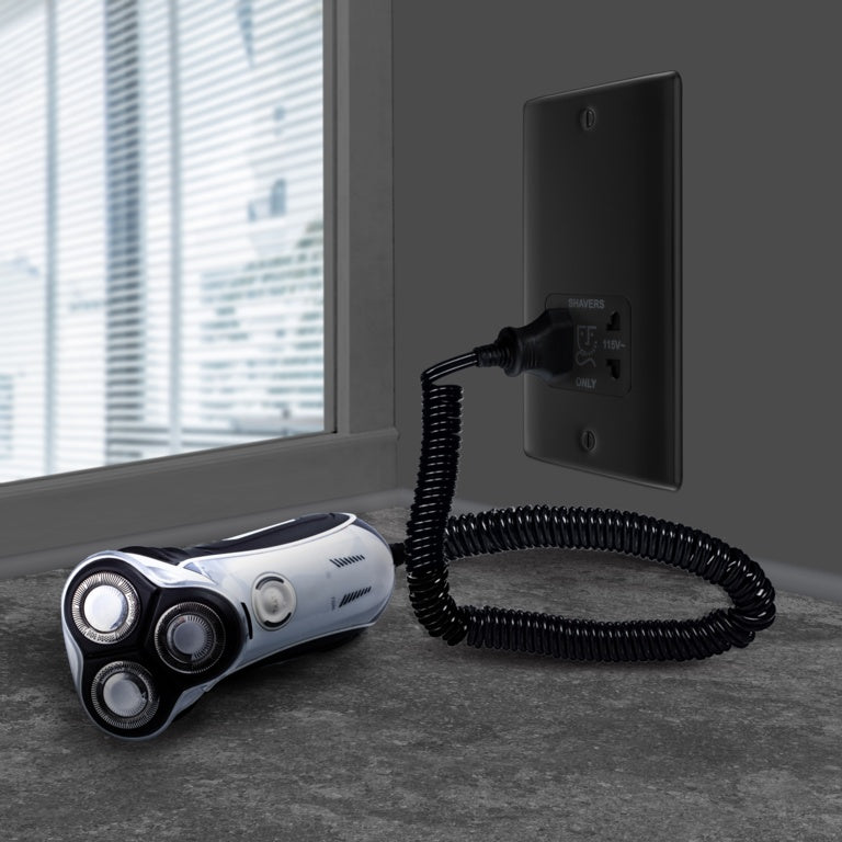 BG Dual Voltage Shaver Socket Matt Black