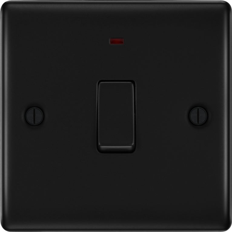 BG Double Pole Switch With Power Indicator 20a Black