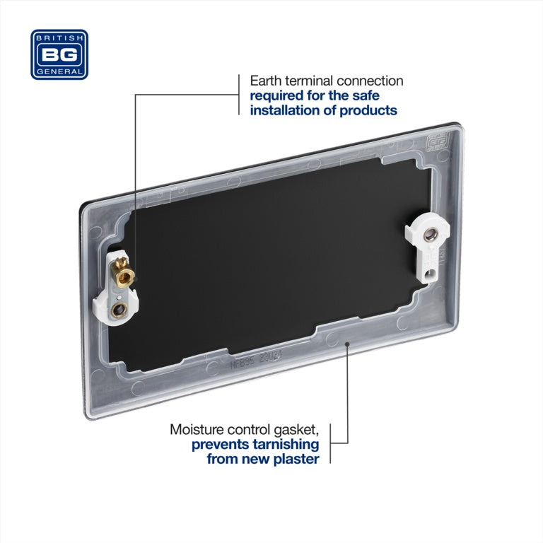 BG Double Blank Plate Matt Black