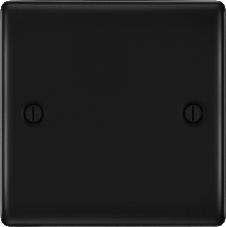 BG Single Blank Plate Matt Black