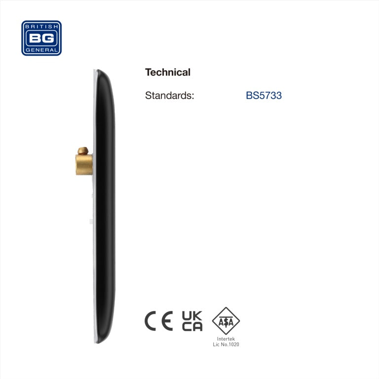BG Single Blank Plate Matt Black