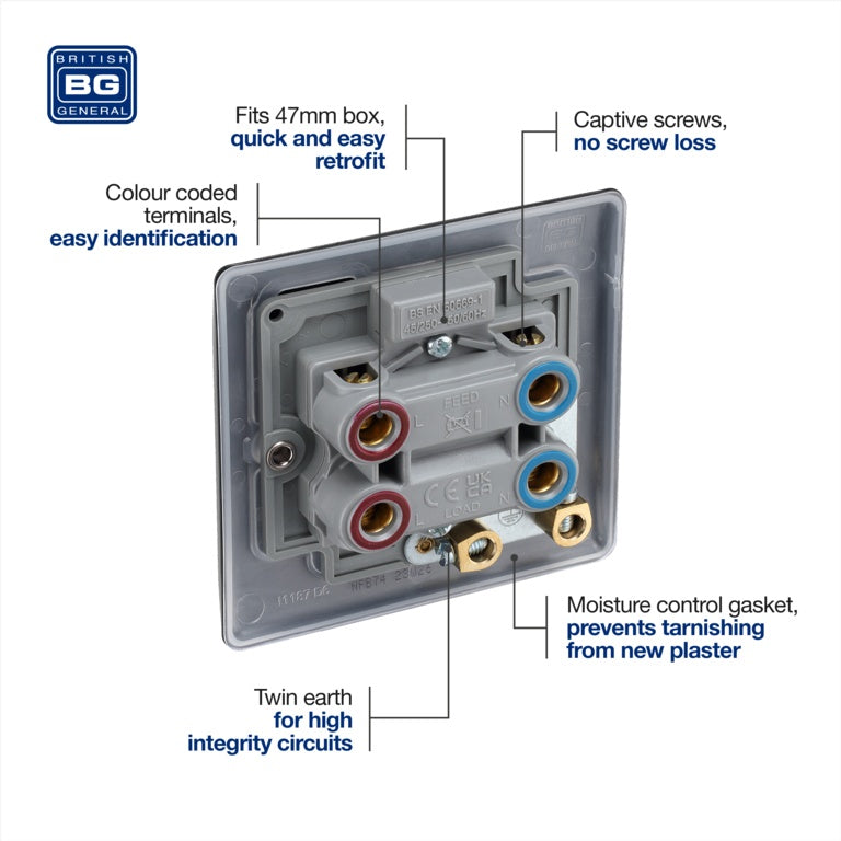 BG Square Cooker Control Unit 45a Matt Black