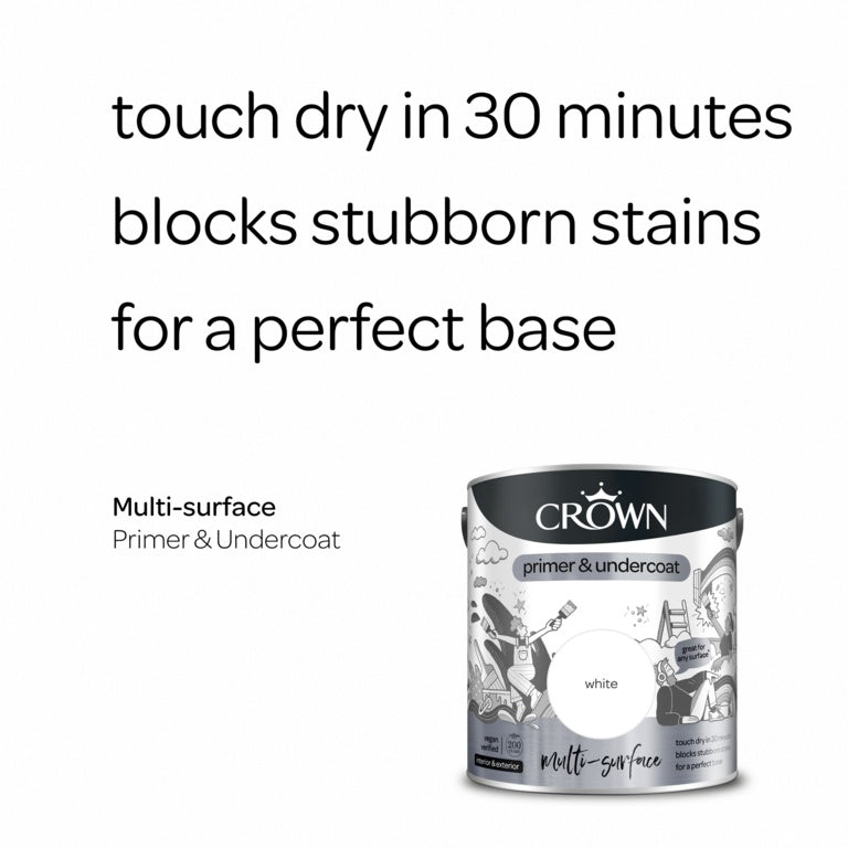 Crown Multi Surface Primer & Undercoat 2.5L White