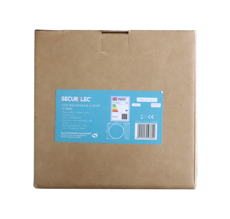 Securlec Round LED Bulkhead 6500k 12w 151mm