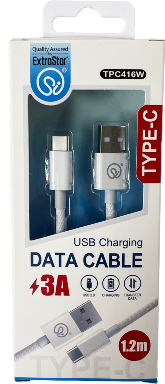 Extrastar Type C Charging Data Cable 1.2m White