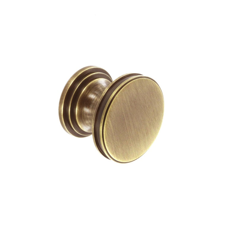 Smiths Architectural Grooved Stepped Knob 40mm Antique Brass