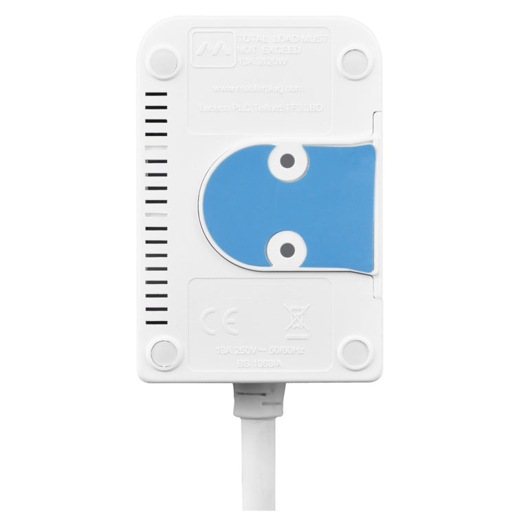 Masterplug 3 Socket 13 Amp Extension Lead White 2m