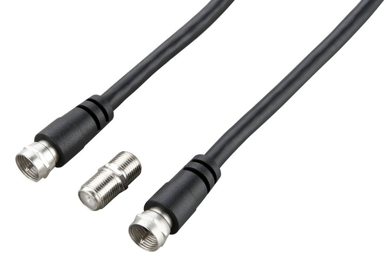 Luceco Ross Satellite Cable With Female To Female Coupler 1.5m Black