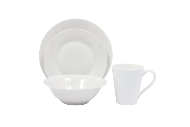Basiks White Porcelain Dinner Set 16 Piece