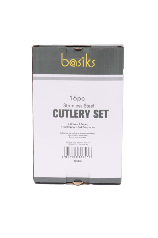 Basiks Stainless Steel Cutlery Set 16 Piece