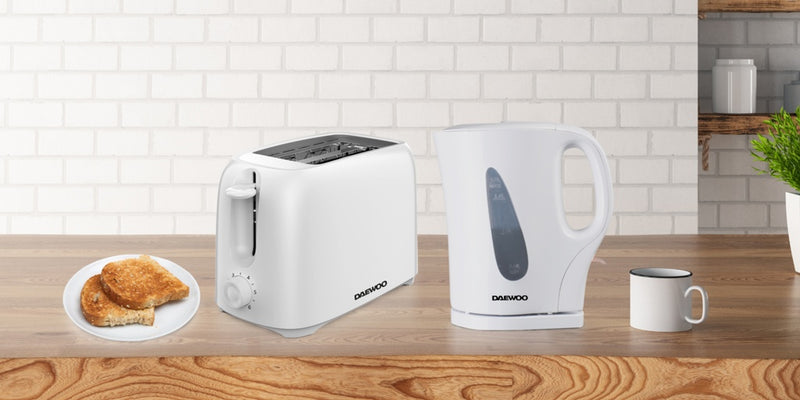 Daewoo Plastic Toaster 2 Slice Pure White