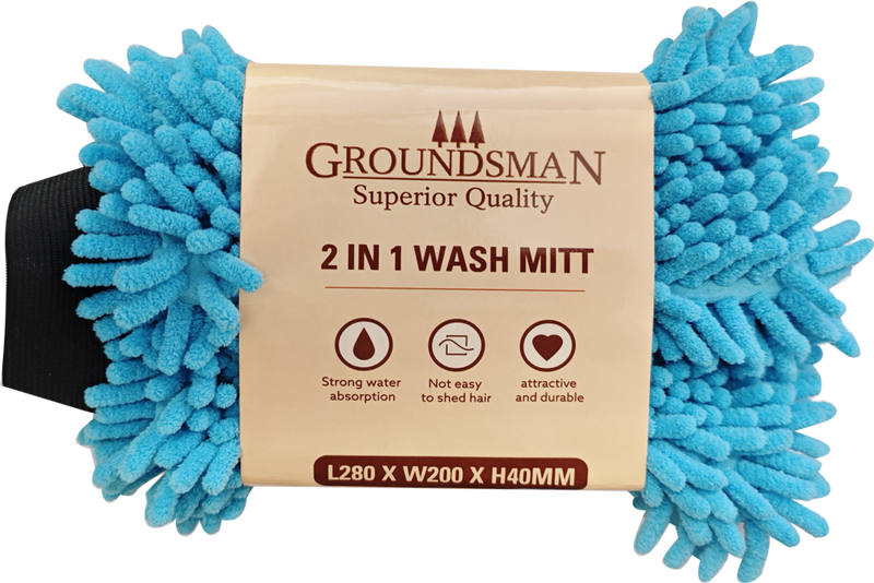 Groundsman 2 In 1 Microfibre Wash Mitt 280 x 200 x 40mm