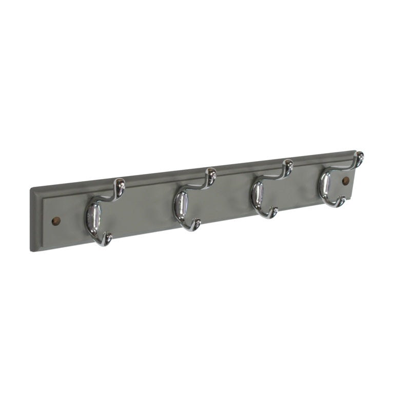 Securit Grey Hat & Coat Board 4 Chrome Plated Hooks