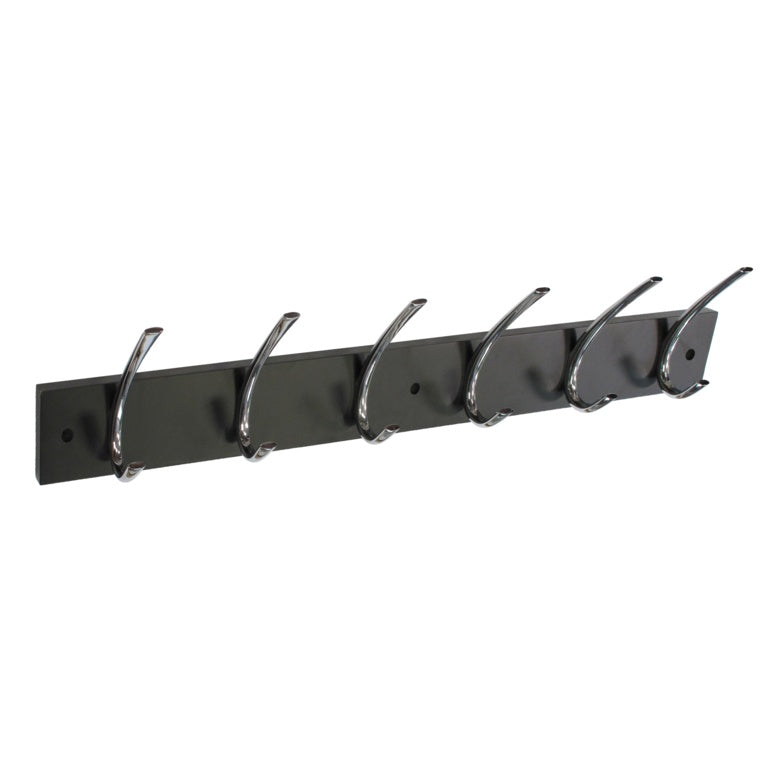 Securit Black Hat & Coat Board 6 Chrome Plated Hooks