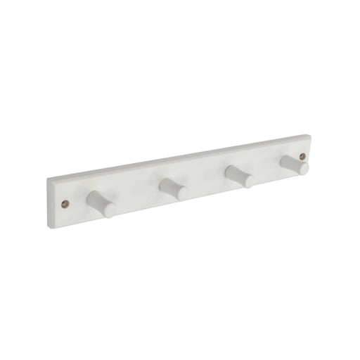 Securit Wood Hook Rail With 4 Hooks White
