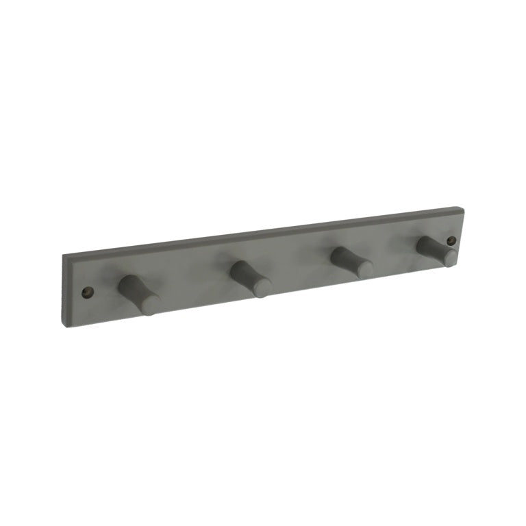 Securit Wood Hook Rail With 4 Hooks Grey