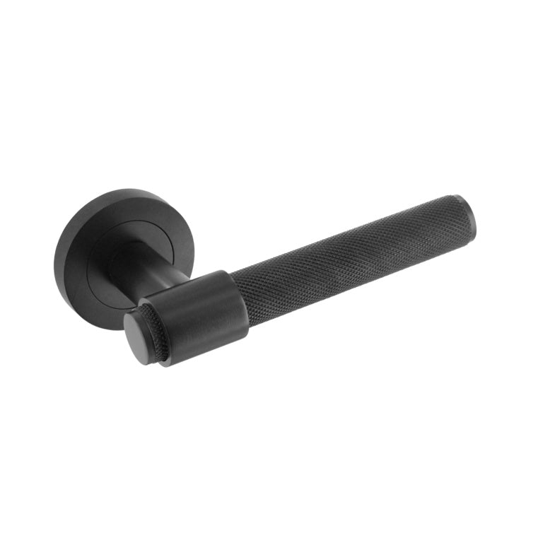 Smiths Architectural Knurled Loop Lever On Rose Black