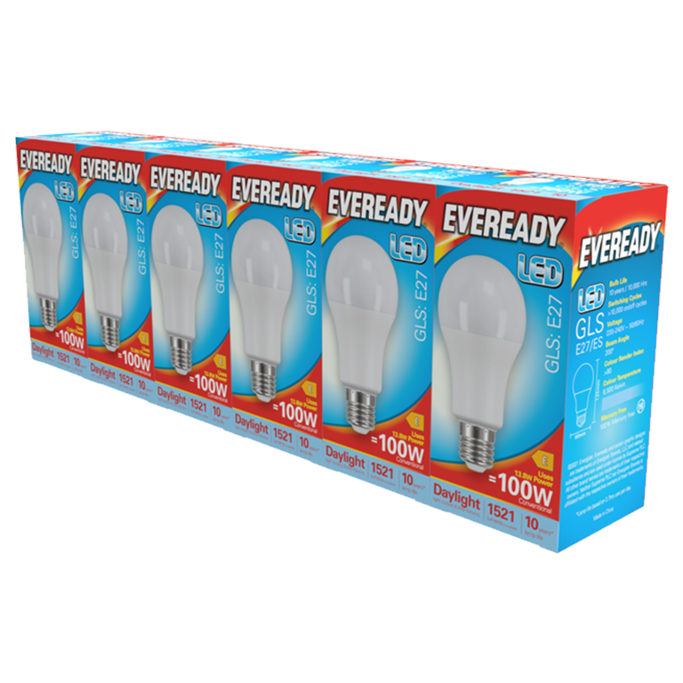 Eveready LED GLS ES E27 Pack 6 6500k/1521lm