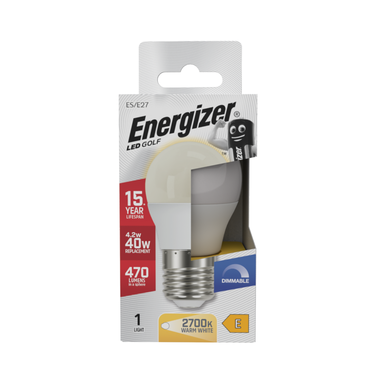Energizer LED Golf 470lm Opal E27 Dimmable 4.2w