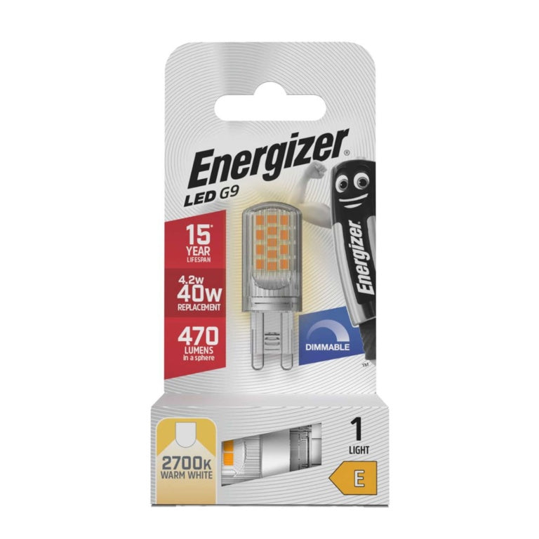 Energizer LED G9 4.2w 470lm Dimmable 2700k
