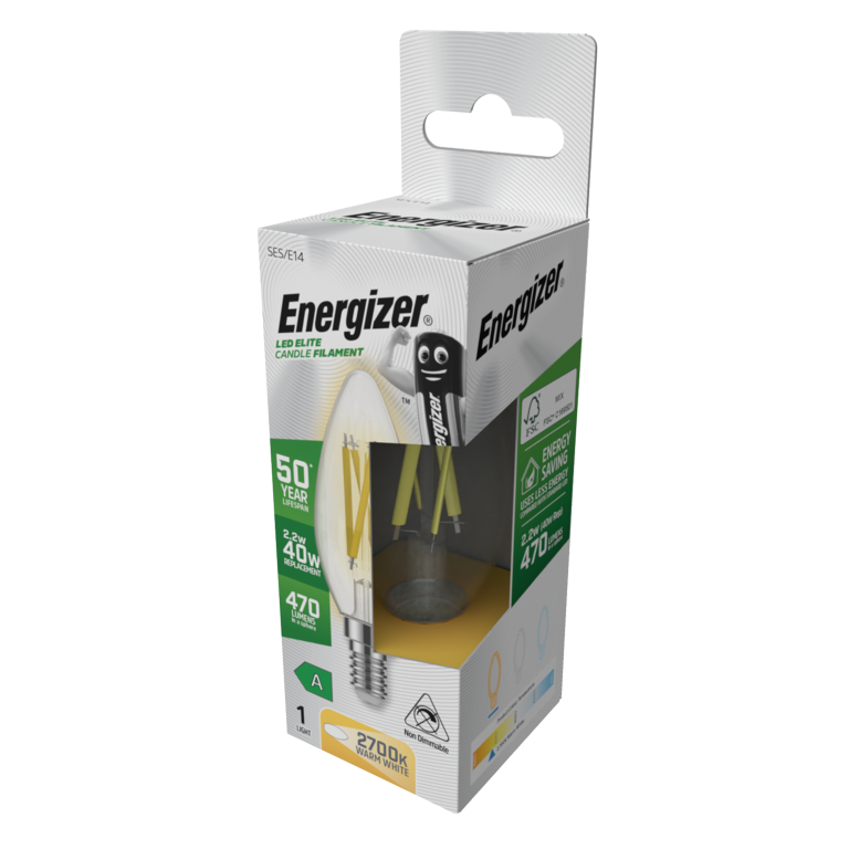 Energizer E14 A Rated Candle 2700k 2.2w