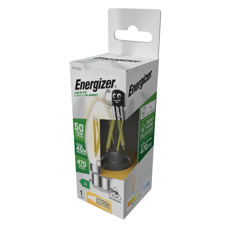 Energizer B22 A Rated Candle 2700k 2.2w