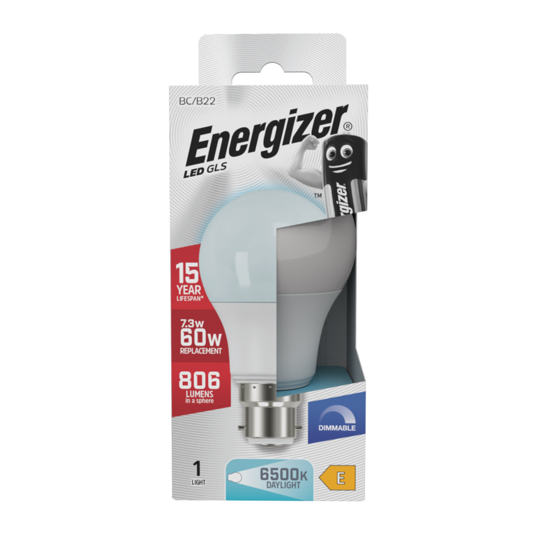Energizer LED GLS B22 6500k Dimmable 7.3w 820lm