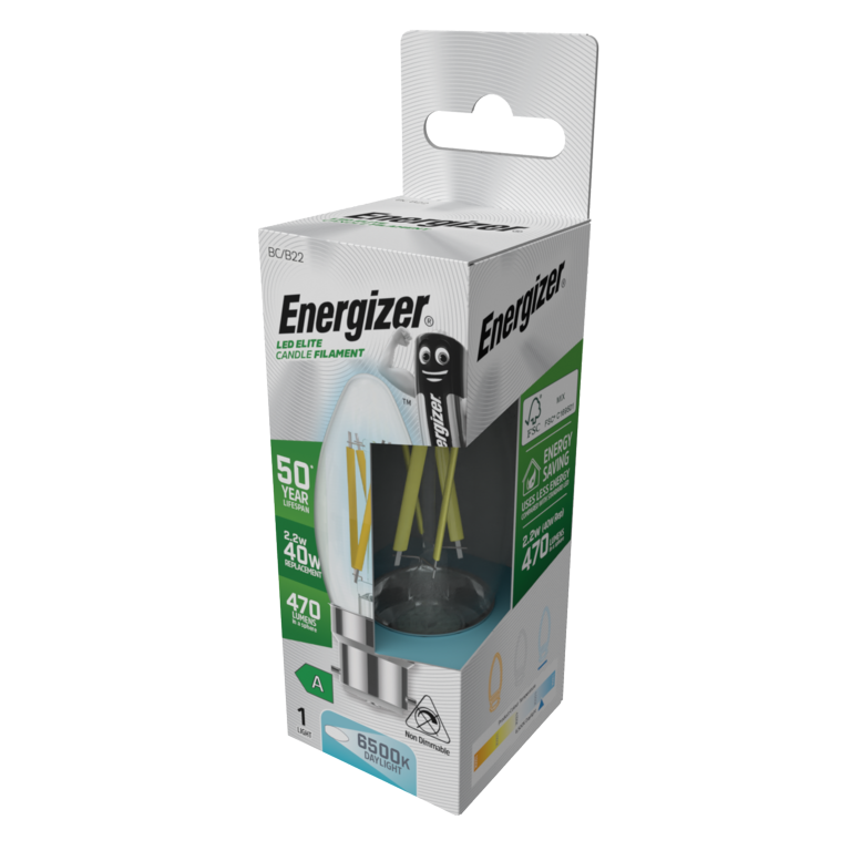 Energizer B22 A Rated Candle 2700k 2.2w