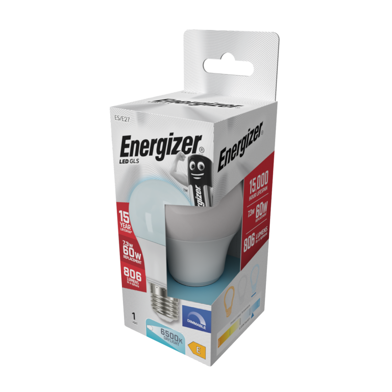 Energizer LED GLS E27 Daylight Dimmable 7.3w 806lm
