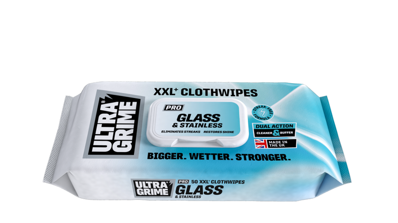 Ultragrime Glass & Stainless XXL+ Clothwipes Pack 50
