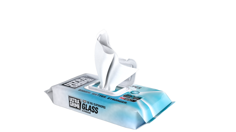 Ultragrime Glass & Stainless XXL+ Clothwipes Pack 50