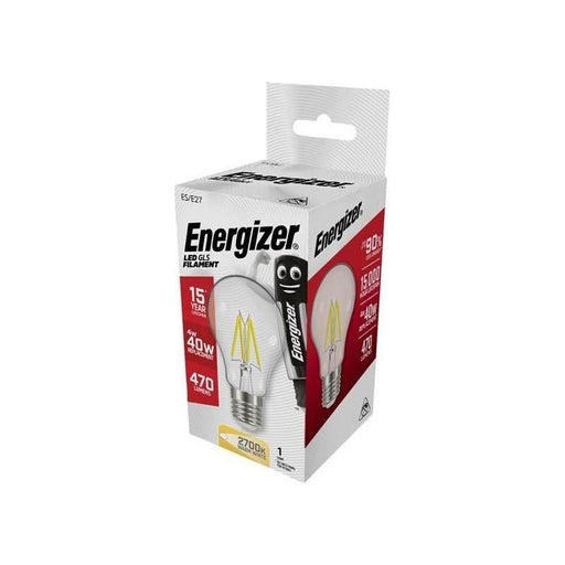 Energizer® LED ES (E27) GLS Filament Non-Dimmable Bulb, Warm White 470 lm 4W Energizer® - RockBottom Northamptin